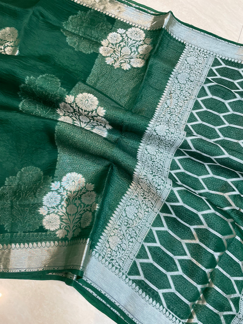 Pure Kora Handloom Banarasi Saree - The Handlooms