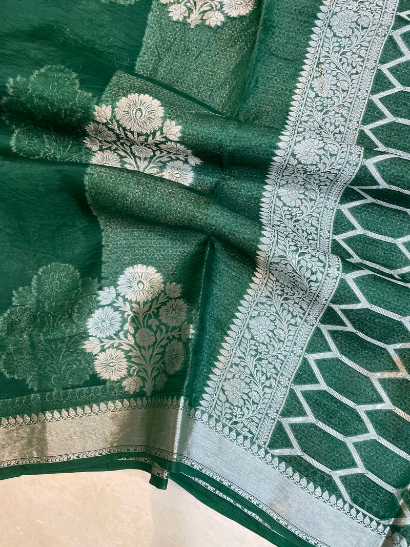 Pure Kora Handloom Banarasi Saree - The Handlooms