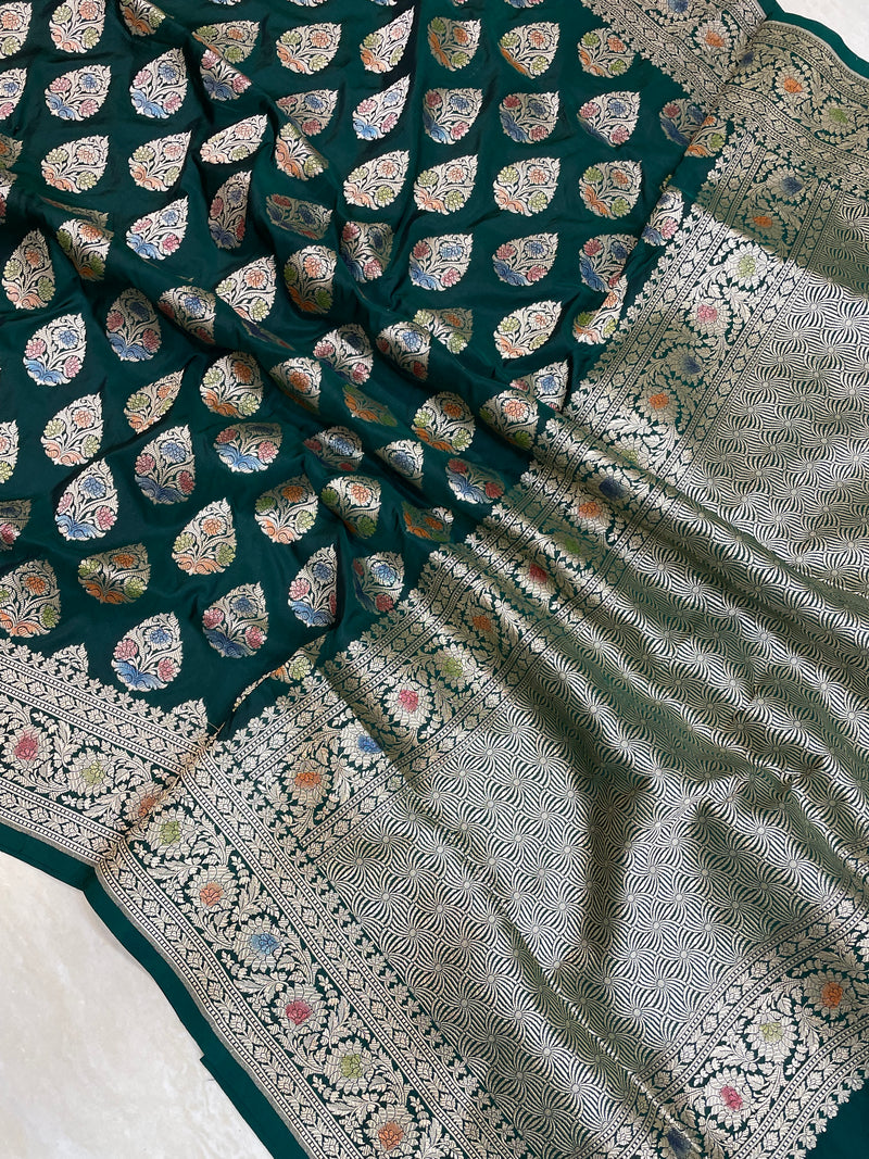 Pure Katan Silk Banarasi Handloom Saree - All Over Jaal Work - The Handlooms