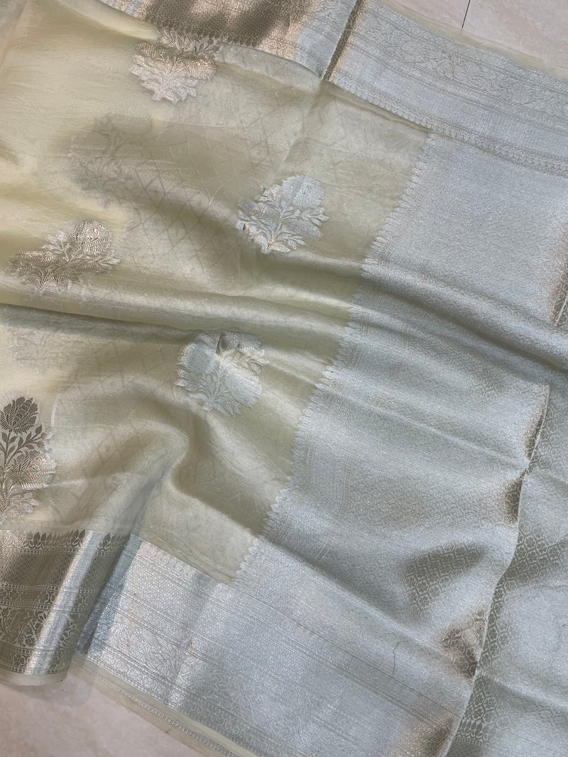 Pure Kora Handloom Banarasi Saree - The Handlooms