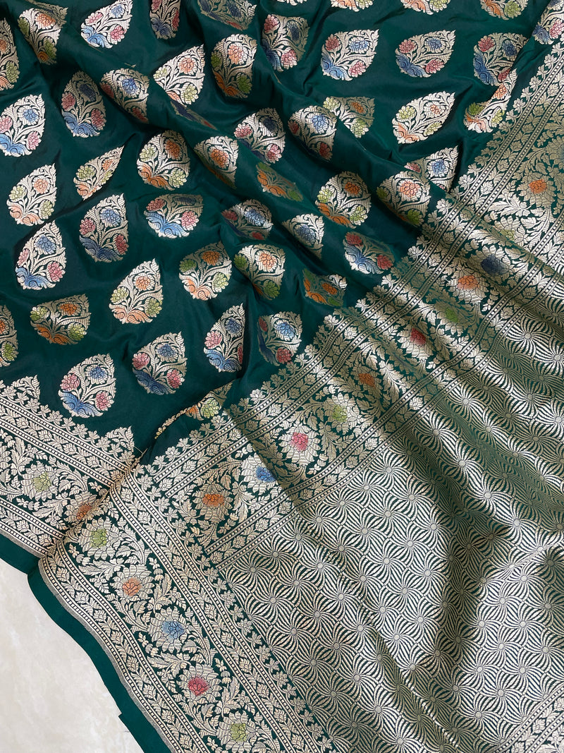Pure Katan Silk Banarasi Handloom Saree - All Over Jaal Work - The Handlooms