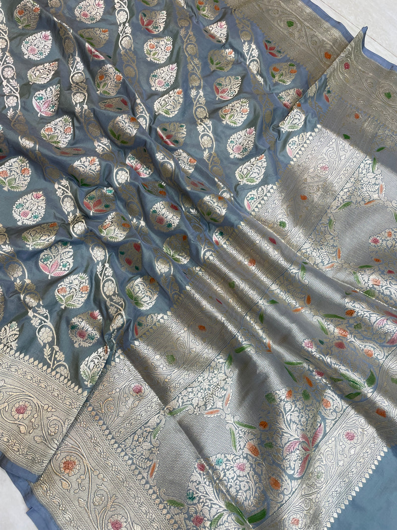 Pure Katan Silk Banarasi Handloom Saree - All Over Jaal Work - The Handlooms