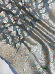 Pure Katan Silk Banarasi Handloom Saree - All Over Jaal Work - The Handlooms