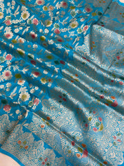 Pure Katan Silk Banarasi Handloom Saree - All Over Jaal Work - The Handlooms