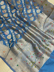 Pure Katan Silk Banarasi Handloom Saree - All Over Jaal Work - The Handlooms