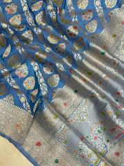 Pure Katan Silk Banarasi Handloom Saree - All Over Jaal Work - The Handlooms