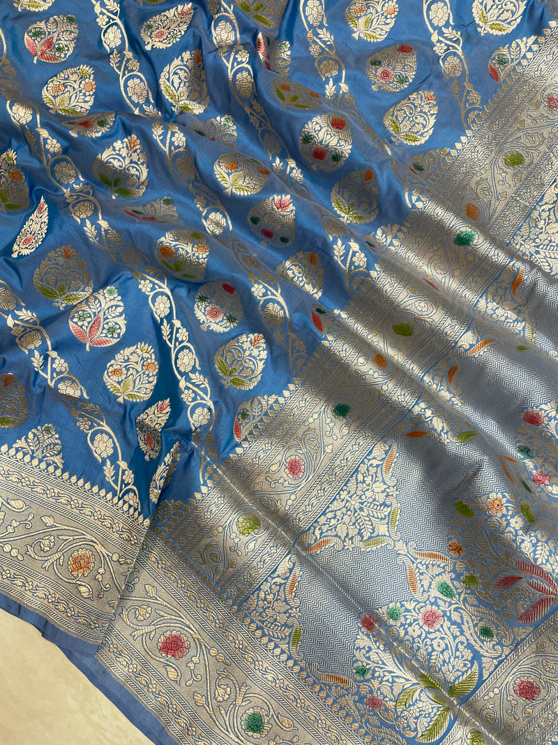 Pure Katan Silk Banarasi Handloom Saree - All Over Jaal Work - The Handlooms
