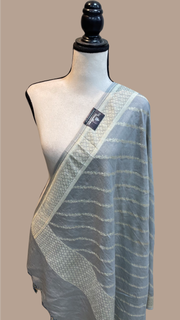 Pure Moonga  handloom Dupatta - water zari - The Handlooms
