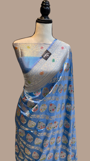 Pure Katan Silk Banarasi Handloom Saree - All Over Jaal Work - The Handlooms