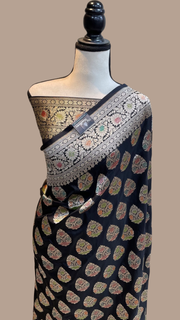 Pure Katan Silk Banarasi Handloom Saree - All Over Jaal Work - The Handlooms
