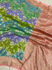 Pure Khaddi Georgette Handloom Banarasi Saree - The Handlooms