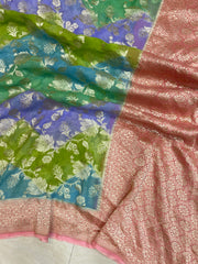 Pure Khaddi Georgette Handloom Banarasi Saree - The Handlooms