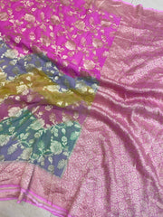 Pure Khaddi Georgette Handloom Banarasi Saree - The Handlooms