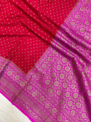 Pure Khaddi Crepe Georgette Banarasi Saree -  Antique zari - The Handlooms