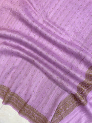 Pure Tussar Georgette Handwoven Dupatta -Gold zari - The Handlooms