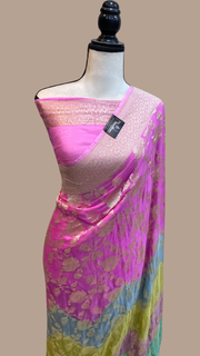 Pure Khaddi Georgette Handloom Banarasi Saree - The Handlooms
