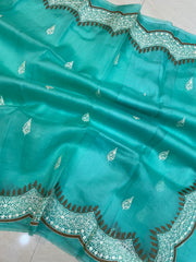 Pure Organza Chikankari Handloom Banarasi Saree - The Handlooms