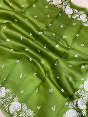 Pure Organza Chikankari Handloom Banarasi Saree - The Handlooms