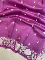 Pure Organza Chikankari Handloom Banarasi Saree - The Handlooms