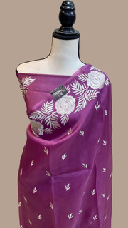 Pure Organza Chikankari Handloom Banarasi Saree - The Handlooms