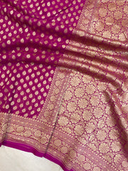 Khaddi Georgette Banarasi Saree - Gold zari - The Handlooms