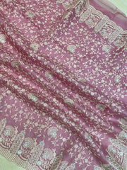 Pure organza Chikankari Handloom Banarasi Saree - The Handlooms