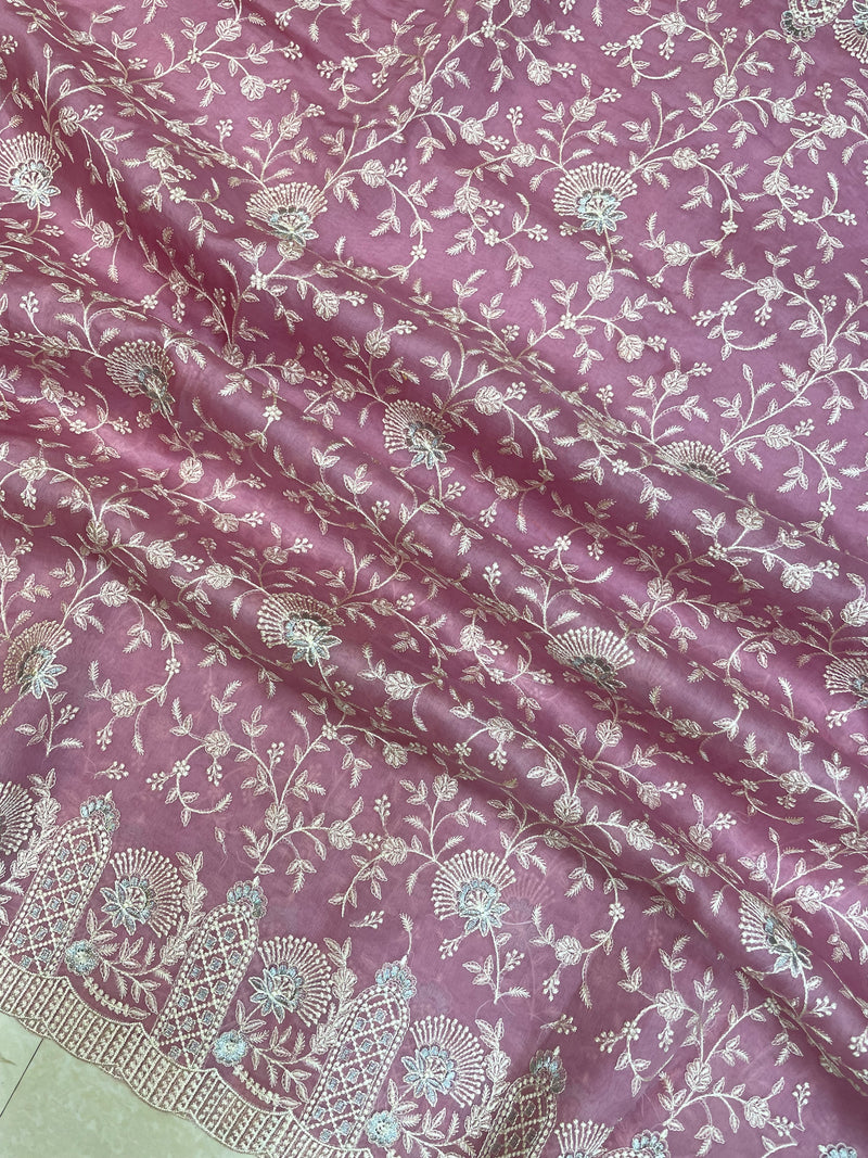 Pure organza Chikankari Handloom Banarasi Saree - The Handlooms