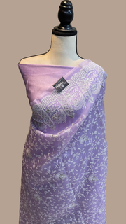Pure organza Chikankari Handloom Banarasi Saree - The Handlooms