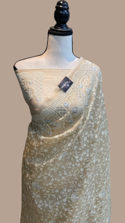 Pure organza Chikankari Handloom Banarasi Saree - The Handlooms
