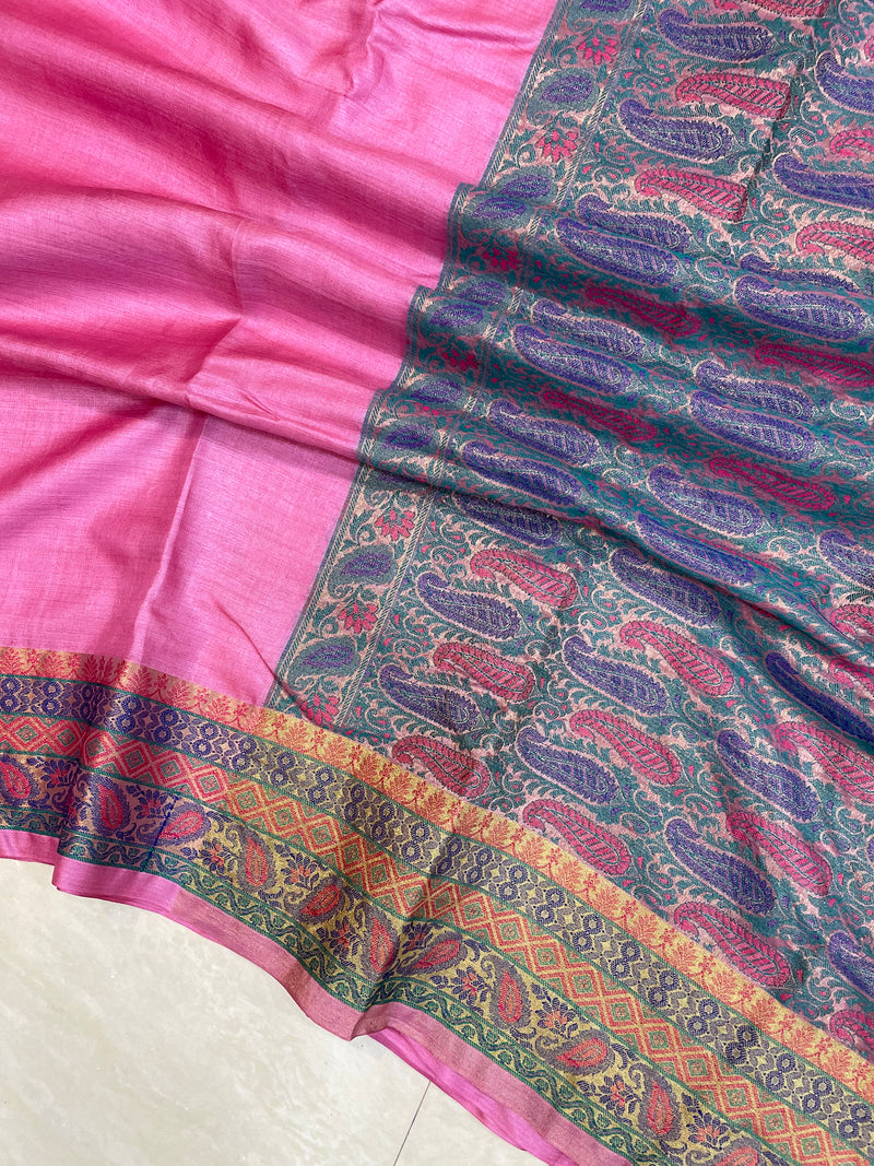 Pure Tussar Silk Handloom Banarasi Saree - The Handlooms