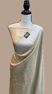 Tussar Georgette Handloom Banarasi Saree - Paithani Border - The Handlooms