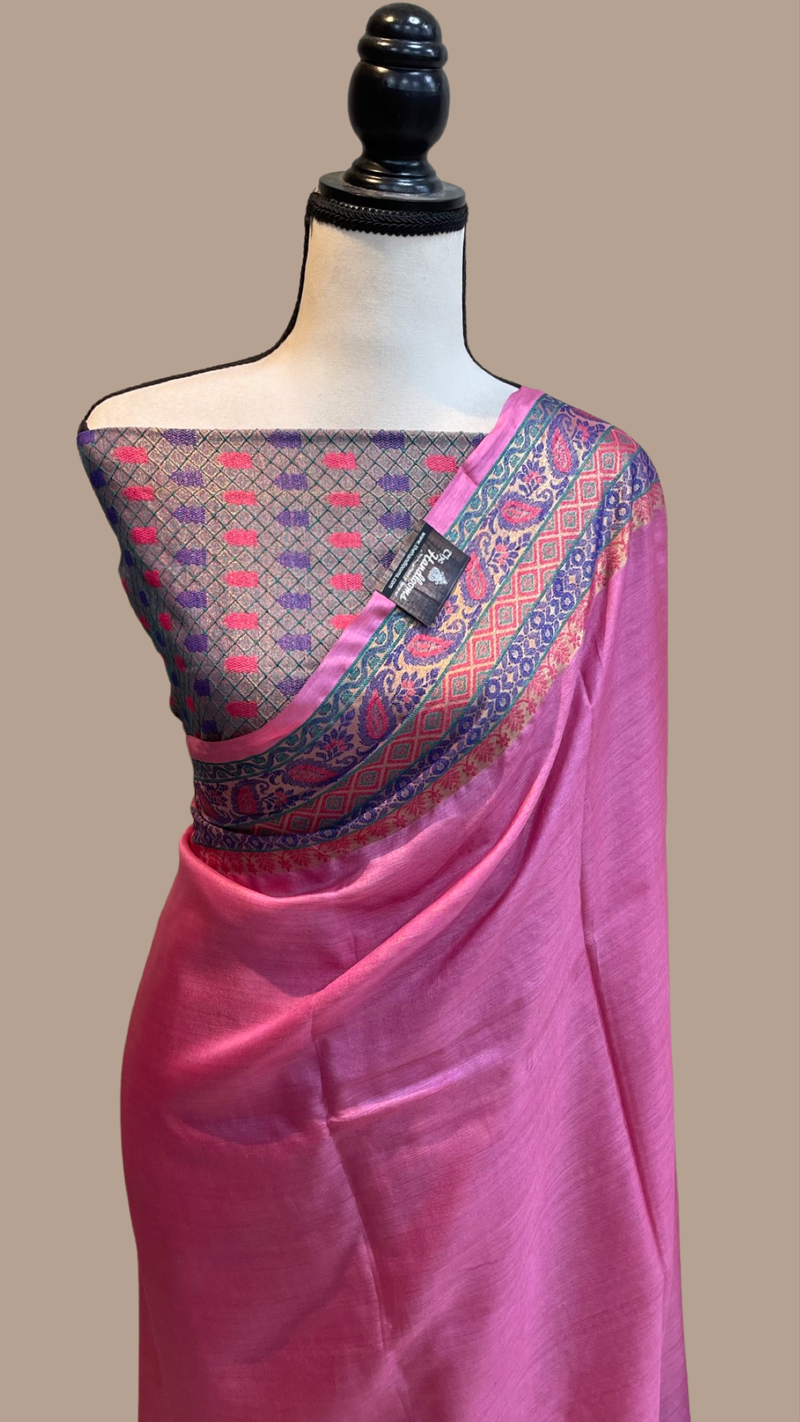 Pure Tussar Silk Handloom Banarasi Saree - The Handlooms