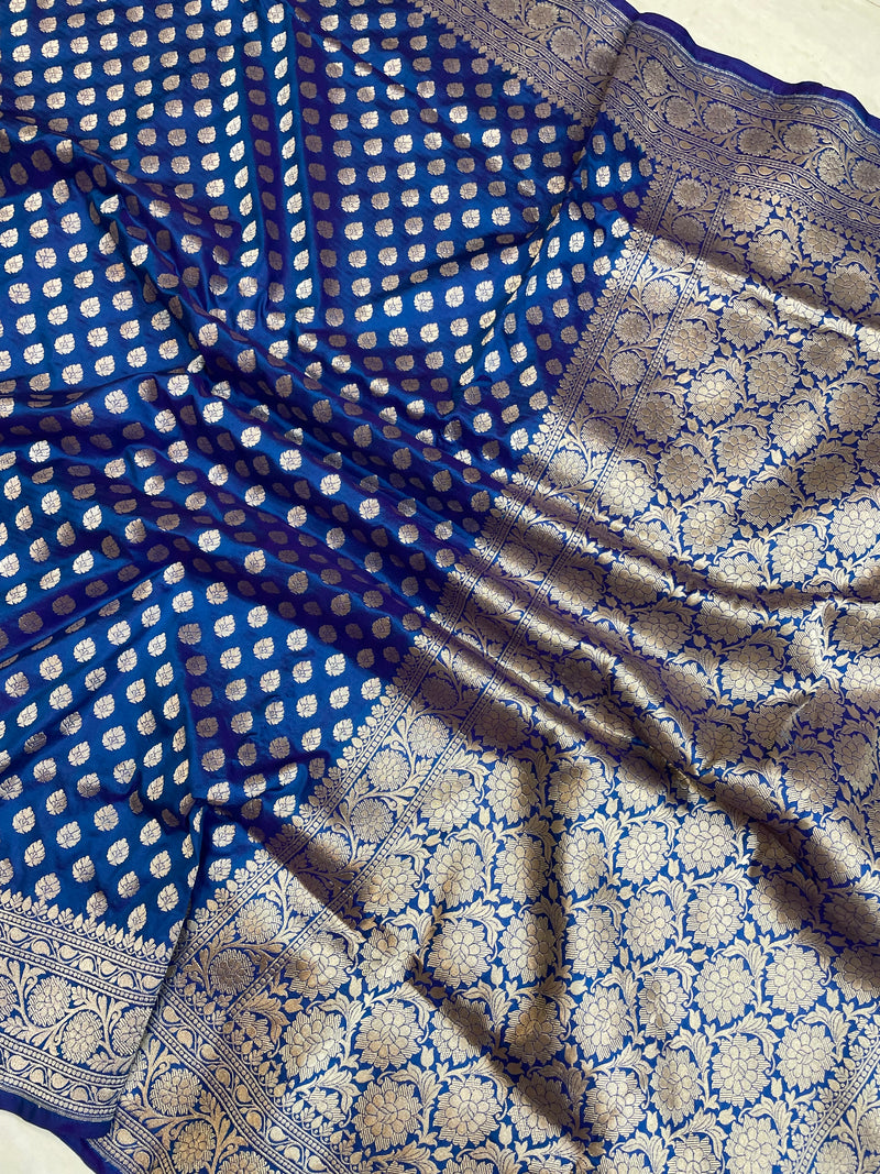 Pure Katan Silk Banarasi Handloom Saree - All over motifs - The Handlooms