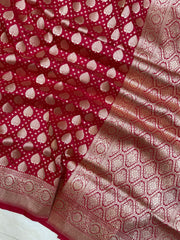 Pure Katan Silk Banarasi Handloom Saree - All over Jaal work - The Handlooms