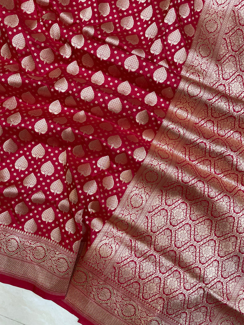 Pure Katan Silk Banarasi Handloom Saree - All over Jaal work - The Handlooms