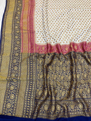 Khaddi Georgette Banarasi Saree -  Antique zari - The Handlooms