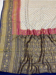 Khaddi Georgette Banarasi Saree -  Antique zari - The Handlooms