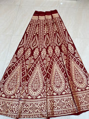 Pure Khaddi Georgette Handloom Banarasi Lehenga - Stithced - The Handlooms