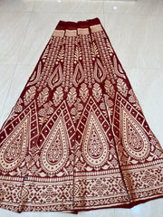 Pure Khaddi Georgette Handloom Banarasi Lehenga - Stithced - The Handlooms