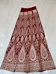 Pure Khaddi Georgette Handloom Banarasi Lehenga - Stithced - The Handlooms