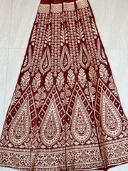 Pure Khaddi Georgette Handloom Banarasi Lehenga - Stithced - The Handlooms