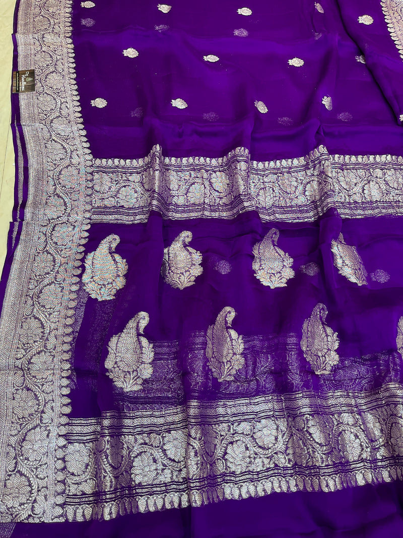 Pure Georgette Banarasi Saree - The Handlooms
