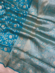 Pure Katan Silk Banarasi Handloom Saree - All Over Jaal Work - The Handlooms