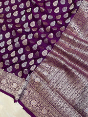 Pure Katan Silk Banarasi Handloom Saree - All Over Sona Roopa Work - The Handlooms