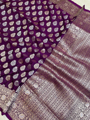 Pure Katan Silk Banarasi Handloom Saree - All Over Sona Roopa Work - The Handlooms