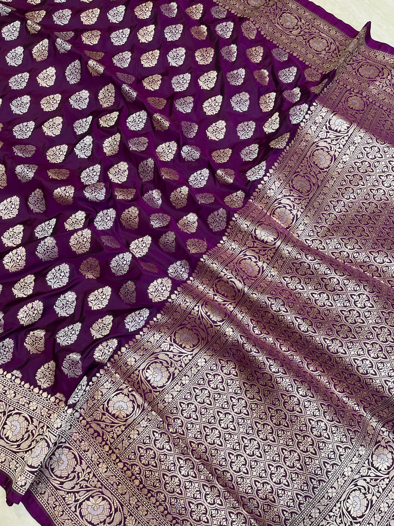 Pure Katan Silk Banarasi Handloom Saree - All Over Sona Roopa Work - The Handlooms