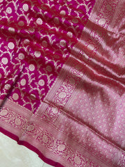 Pure Katan Silk Banarasi Handloom Saree - All Over Jaal Work - The Handlooms