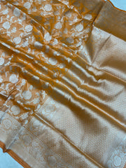 Pure Katan Silk Banarasi Handloom Saree - All Over Jaal Work - The Handlooms