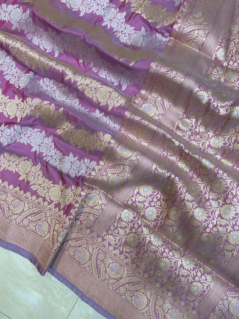 Pure Katan Silk Banarasi Handloom Saree - All Over Sona Roopa Work - The Handlooms