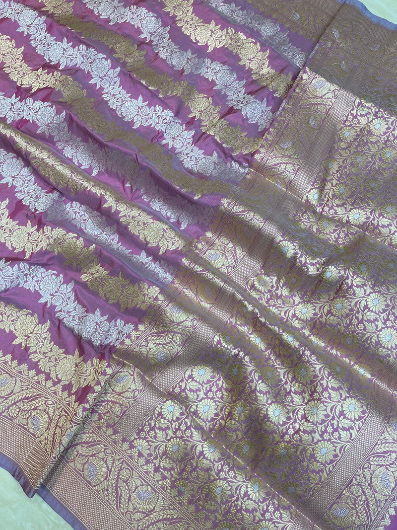 Pure Katan Silk Banarasi Handloom Saree - All Over Sona Roopa Work - The Handlooms